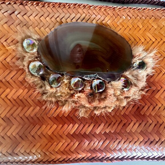 Vintage Mister Ernest Woven Straw Wicker Handbag – Philippines Artisan Design w - Picture 6 of 7